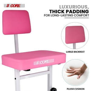 5 Core Piano Bench 3 Padded Cushioned <b>Stool</b> w Backrest Heavy Duty Musician Chair Height Adjustable - Product Image 3