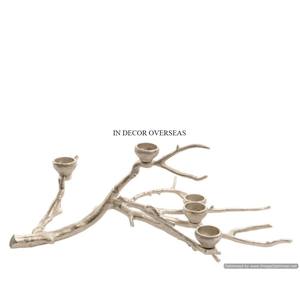 Meilleure qualité verre transparent transparent avec fleurs en métal plaqué or Designer bougeoir fournitures pour mariage et fêtes - Product Image 5