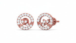 Pendientes de diamantes naturales chapados en rodio de oro macizo de 14 quilates para mujer clásica con 36 diamantes redondos de corte brillante 0.20CTW - Product Image 4