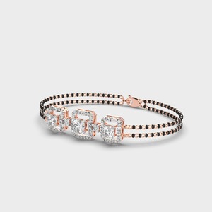 Bracelet ethnique pour femme Celesta Trio Spark en or jaune/blanc et or rose 14 carats - Product Image 4