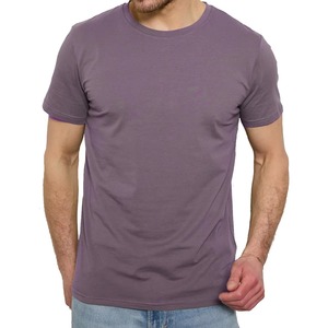 เสื้อยืดผู้ชายผ้าฝ้ายอีลาสเทนสีเทาสีเทาสีพื้นแขนสั้นน้ำหนักเบาออกแบบได้เองแบบเรียบง่าย - Product Image 5