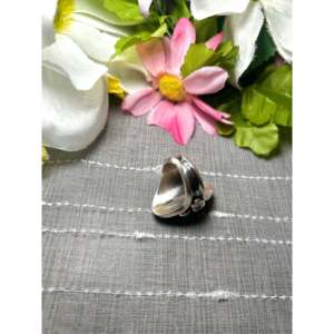 Emer Thompson Opal <b>Ring</b> Multi-Color Stone and Sterling <b>Silver</b> Bezel Set Size 10.5 <b>Statement</b> Geometry Design Everyday Wear - Product Image 4