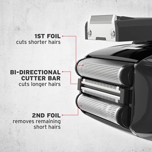 Afeitadora Eléctrica para Hombre con Empuñadura de Goma, Recortadora de Precisión y Lámina Flexible, Resistente al Agua y Fácil de Limpiar en Negro y Rojo - Product Image 5