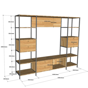 Soporte para TV KTV68093 con Estantería Integrada, Estilo Lujoso y Minimalista, Superficie de Madera de Pino y Estructura de Hierro para Mueble de TV - Product Image 6