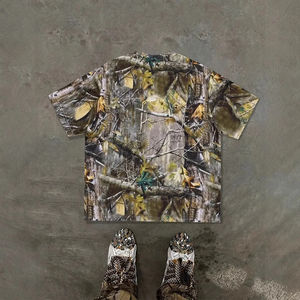 Camiseta de Manga Corta con Cuello Redondo, Estilo Casual, Camuflaje Gráfico, Corte Cuadrado Holgado, Personalizada para Hombre - Product Image 3