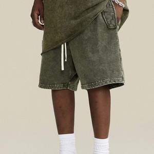 Pantalones cortos de baloncesto de algodón con lavado ácido de etiqueta personalizada de alta calidad para hombres Streetwear Athletic Fit - Product Image 5