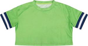 เสื้อครอปเนื้อผ้าระบายอากาศได้ดีเสื้อฟุตบอลแบบอเมริกันสำหรับผู้หญิงโลโก้ออกแบบได้ตามต้องการ - Product Image 4