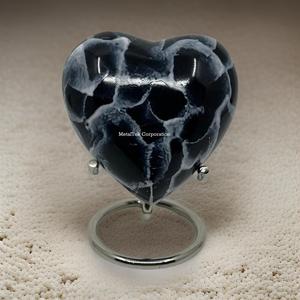 Mini urna en forma de corazón, nubes blancas y negras, soporte plateado, cenizas infantiles para adultos, pequeño recuerdo, cremación, precio al por mayor, urnas funerarias - Product Image 2