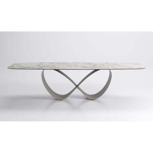 Modern Minimalist Butterfly Keramik Dining <b>Table</b> Sintered Stone and Wood Assembled for Home Office or Hotel Use - Product Image 1