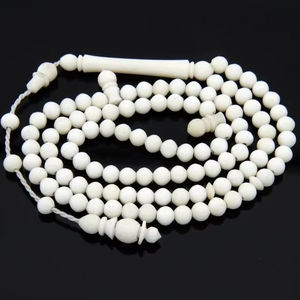 Chapelet de prière musulman en perles blanches faites à la main, 99 perles, Tasbih Asbeeh, cadeau pour mariage islamique et Hajj - Product Image 1