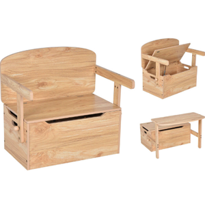 Otomana de madera 3 en 1 (asiento, bandeja y almacenamiento) - Product Image 1