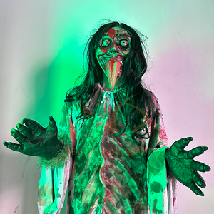 Masque animatronique fantôme d'horreur pour la décoration d'Halloween accessoires de maison hantée pour centres commerciaux aéroports publics garderies écoles - Product Image 2