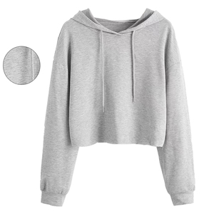 Hoodies Pour Femmes À Manches Longues Cordon Crop Sweat Crop Sweat À Capuche Pull Femmes Crop Tops Hoodies - Product Image 2