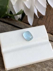 พลอยคาโบชองทรงเบาะพลอยสีฟ้าจากธรรมชาติมีความมันวาวแบบหลวมสำหรับทำเครื่องประดับ2.18กะรัต - Product Image 2