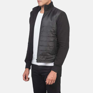 Nashville Black Quilted Windbreaker Jacket Casual Streetwear Hood Zippered Closure Waterproof PU Letter XS 6XL for Spring - Product Image 2