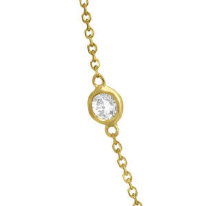 Collier en or jaune 14 carats avec diamants, trois pierres serties en bélière, 1,00 carat - Product Image 1