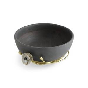 Cuenco de madera para servir postres con base de metal, vajilla de forma redonda de calidad superior, cuenco para servir alimentos para hoteles en India - Product Image 3