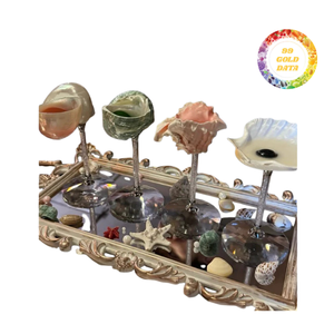 Tasse à vin en verre écologique de luxe avec base en acrylique transparent-Cadeau océanique unique fait à la main pour les amoureux de la plage Intérieurs inspirés de la mer - Product Image 2