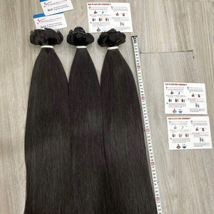 Extensions de cheveux humains vierges vietnamiens naturels lisses, double trame, qualité supérieure, cuticules alignées - Product Image 3