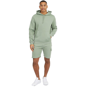 Ensemble sweat à capuche et short pour homme – Survêtement décontracté deux pièces léger avec sweat à capuche et short assorti – Tenue confortable style streetwear - Product Image 2