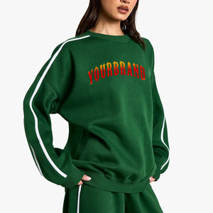 Sweat-shirts à capuche pour femmes surdimensionnés en molleton 100% coton lourd sur mesure ODM, col montant, fermeture éclair intégrale, épaules tombantes - Product Image 6