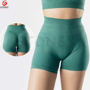 Vêtements de sport gym avec logo personnalisé pour femmes, pantalons de yoga sans couture et entraînement fitness, leggings froissés, lifting des fesses, shorts de yoga pour la course à pied - Product Image 2