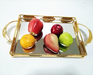 Top Tendance Nouvelle Arrivée Fabuleuse Qualité Plateau De Service En Métal Et Miroir De Haute Qualité - Product Image 3