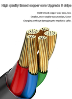 Cable HNT 1M Tipo C a Tipo C 3A, Cable de Datos USB C de Carga Rápida con Trenzado de Nailon, Material Ignífugo para iPhone 17 Pro Max y Android