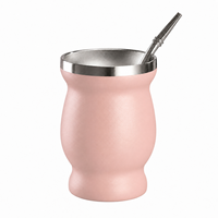 Gourde à Yerba Maté Premium 8oz avec Bord Lisse et Paille Réutilisable pour Cadeaux d'Entreprise et Amateurs de Thé