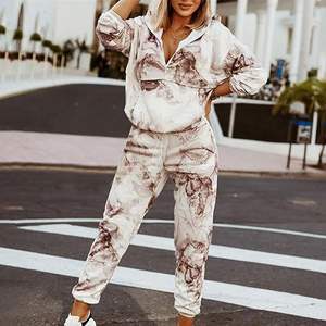 Jogging Pants Tie Dye Fashion 2024 Streetwear Pink Joggers Women's Drawstring Sweatpants Sports Wear - Product Image 2