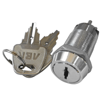 Serrure à clé en alliage de zinc ABA, modèle 101381, haute sécurité pour serveurs informatiques, avec clé plate, 2 clés, finition chromée, entraxe 38 mm