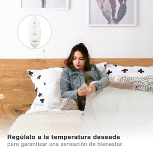 Coperta elettrica singola bianca 60w 150x80cm (Valine 400060005) - Product Image 3