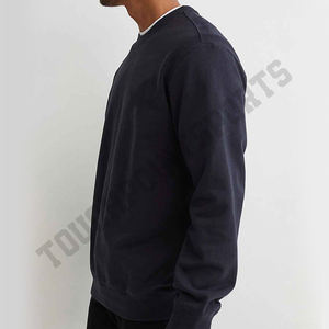 Sudadera lisa de algodón y poliéster para hombre, camisa de manga larga con cuello redondo - Product Image 2