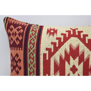 Almohada roja de lana tejida Vintage de 20x28 pulgadas, ecológica, antideslizante, extraíble, lavable, patrón bordado Floral tradicional para - Product Image 2