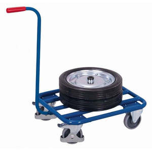 Plateforme de chargement tubulaire en acier Variofit Industrial, capacité 250 kg, avec poignée à roulettes, pneus en caoutchouc à quatre roues, plateau en contreplaqué OEM - Product Image 1