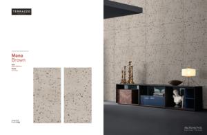 Carreaux en porcelaine émaillée de qualité supérieure MONO BROWN TERRAZZO LOOK, finition sculptée - Product Image 3