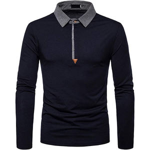 Fabricantes al por mayor de manga corta 100% Cooton Camisetas Tallas grandes Solapas Crew Business Media manga Polo Shirt - Product Image 1