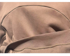 2025 Men's Trendy Brand Loose Pullover Double-Layer Sweatshirt Heavyweight All-Cotton Off-the-Shoulder Hooded Applique Technique - Product Image 6