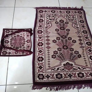 Alfombra DE ORACIÓN DE VIAJE antideslizante cómoda de Jacquard Floral musulmán islámico, alfombra de oración antideslizante plegable tejida de poliéster suave - Product Image 4