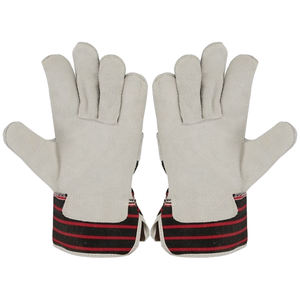 Guantes de trabajo de cuero de vaca con protección anticorte de la mejor calidad con parche Guantes de cuero de seguridad resistentes al corte de Palma - Product Image 4