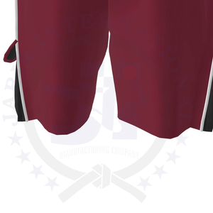 Pantalones cortos de tela de malla con bolsillo de entrenamiento y dobladillo dividido de Color sólido transpirable personalizado de 4 pulgadas, pantalones cortos de poliéster 100% para hombres - Product Image 4