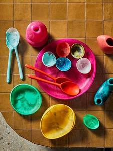 ชามกลมสีเหลืองขนาดเล็กทนทานแบบคลาสสิกเคลือบเงาทำจากเรซิ่นสำหรับเสิร์ฟอาหารเป็นมิตรต่อสิ่งแวดล้อม - Product Image 3