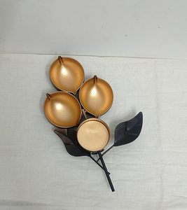 Cheap Leaf Design Mini Size Decorative Metal <b>Wire</b> Tea <b>Light</b> Holder Home Decor Gold Candle Holder for Table - Product Image 2