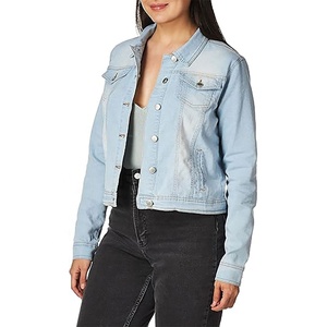 แจ็กเก็ตผ้ายีนส์ระบายอากาศน้ำหนักเบาสำหรับผู้หญิงเสื้อครอปโค้ทผ้าแคนวาสสไตล์คลาสสิก - Product Image 5