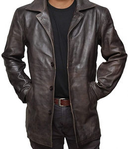 High Quality Leather Long <b>Coat</b> for <b>Men</b> Comfortable Breathable Wholesale <b>Men</b> Leather Long <b>Coat</b> Quick Dry Custom Logo OEM Service - Product Image 1