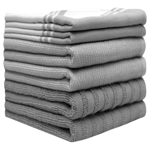 Torchon de cuisine en coton doux gris super absorbant à séchage rapide réutilisable imperméable à l'eau écologique durable impression numérique cuisine - Product Image 2