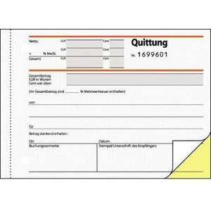 Bloc de Recibos de Papel Autocopiativo SIGEL - DIN A6 Formato Horizontal 1 Copia 2 x 50 Hojas - Product Image 1