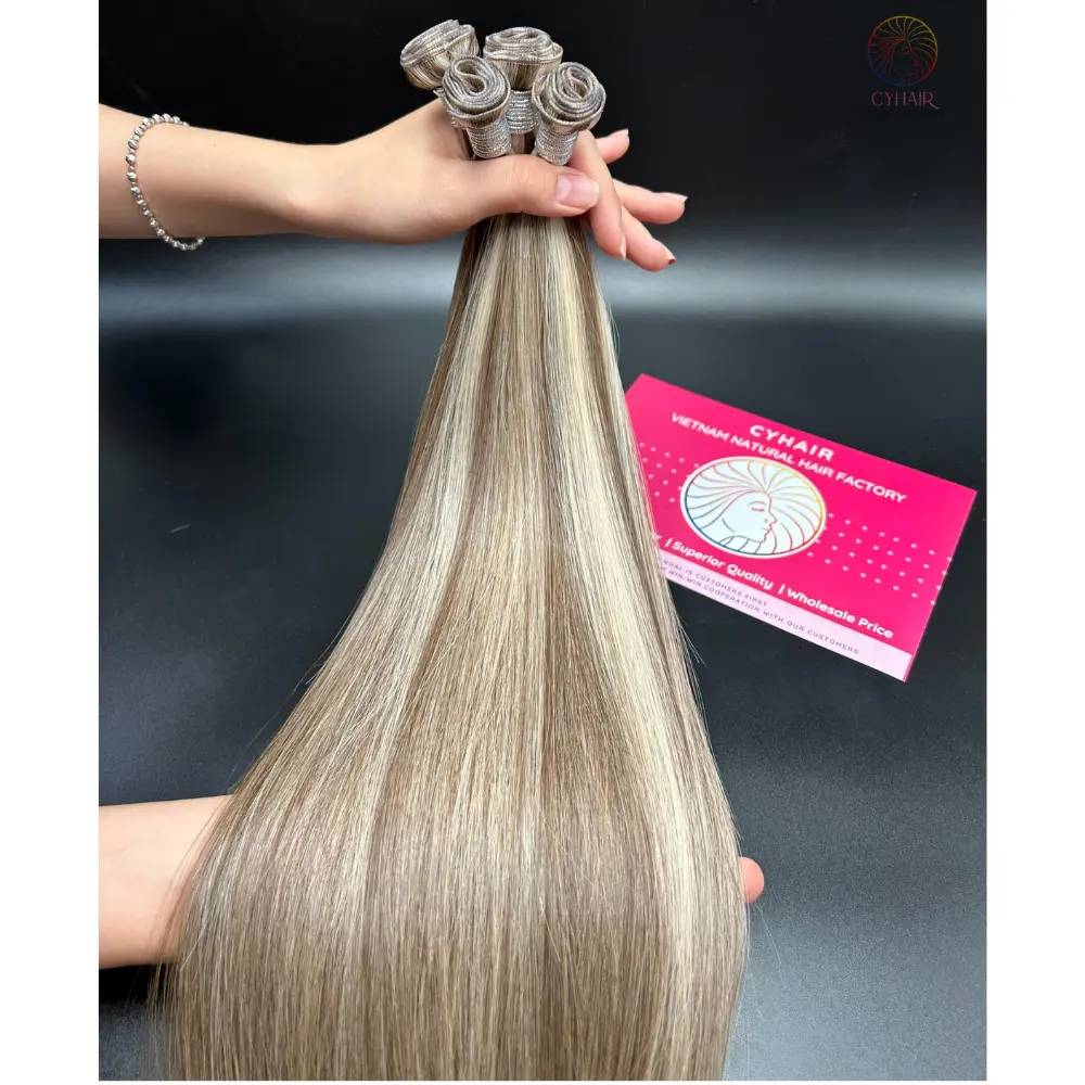 Hot Summer Product 2024 Natural Straight Hair Extensions Vietnamese Wholesale Price 100% Human Hair Genius Weft Hair Extensions