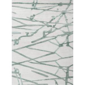 Tapis classique en viscose tufté à la main, blanc ivoire, motif abstrait rayé, épaisseur 10 mm, rectangulaire, pour salon domestique PTPV-7065 - Product Image 1