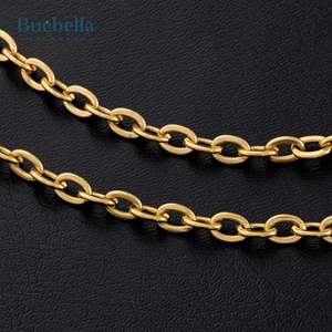 Vente chaude 925 Argent 14K Plaqué Or 5mm Haute Qualité Rolo Chaîne Collier pour Hommes - Product Image 4